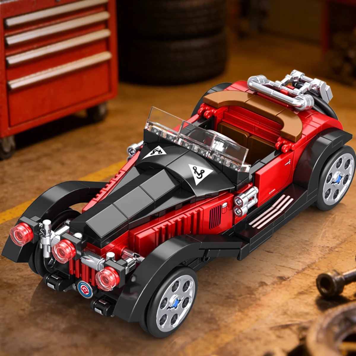 Vintage Collectible Toy Cars - Vintage Classic Car Building Blocks Model,