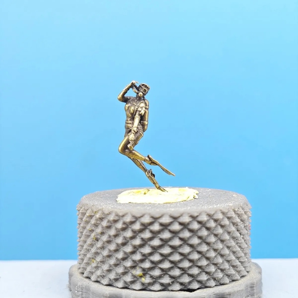 Vintage Collectible Ornaments - Vintage Brass Female Diver Mini Figurine