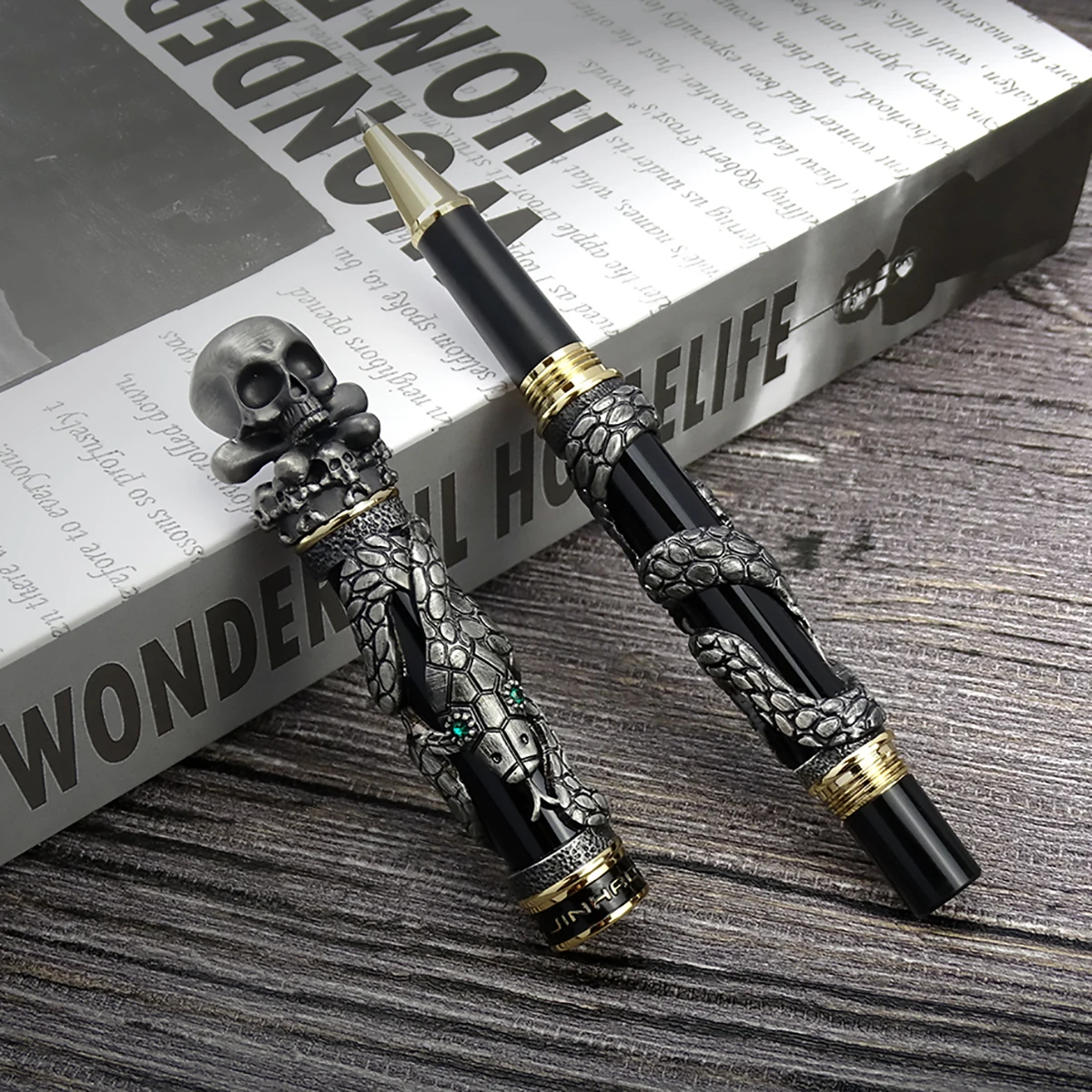 Vintage Collectible Pens - Jinhao Metal Vintage Rollerball Pen Skull