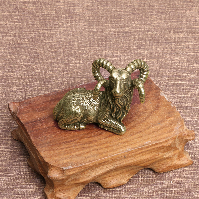 Vintage Collectible Ornaments - Solid Vintage Bronze Twist Horn Antelope