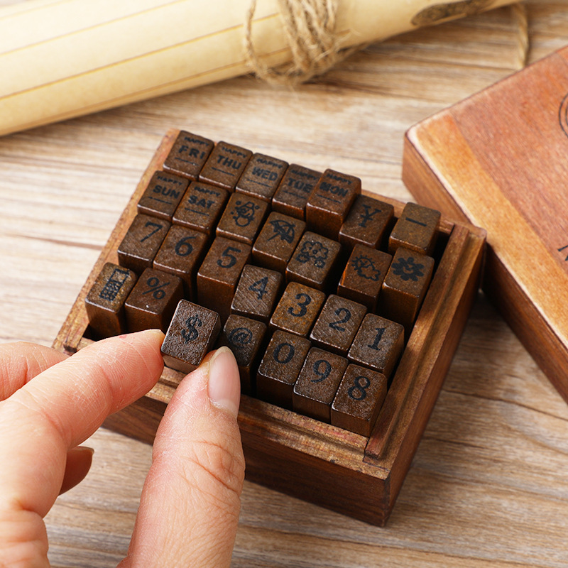 28Pcs/Box Alphabet Stamps Vint - Vintage Collectible Stamps 评论和价格