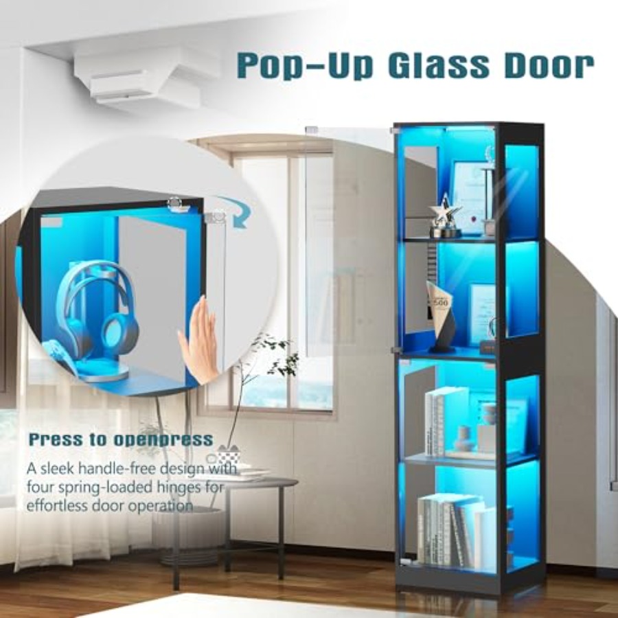 Glass display cabinet with LED - Collectible & Vintage Dolls For Christmas 评论和价格