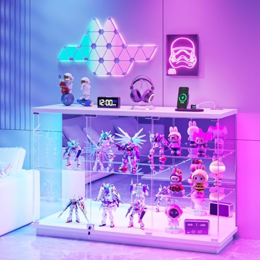 RGB Glass Display Cabinet with - Collectible & Vintage Dolls For Christmas 评论和价格